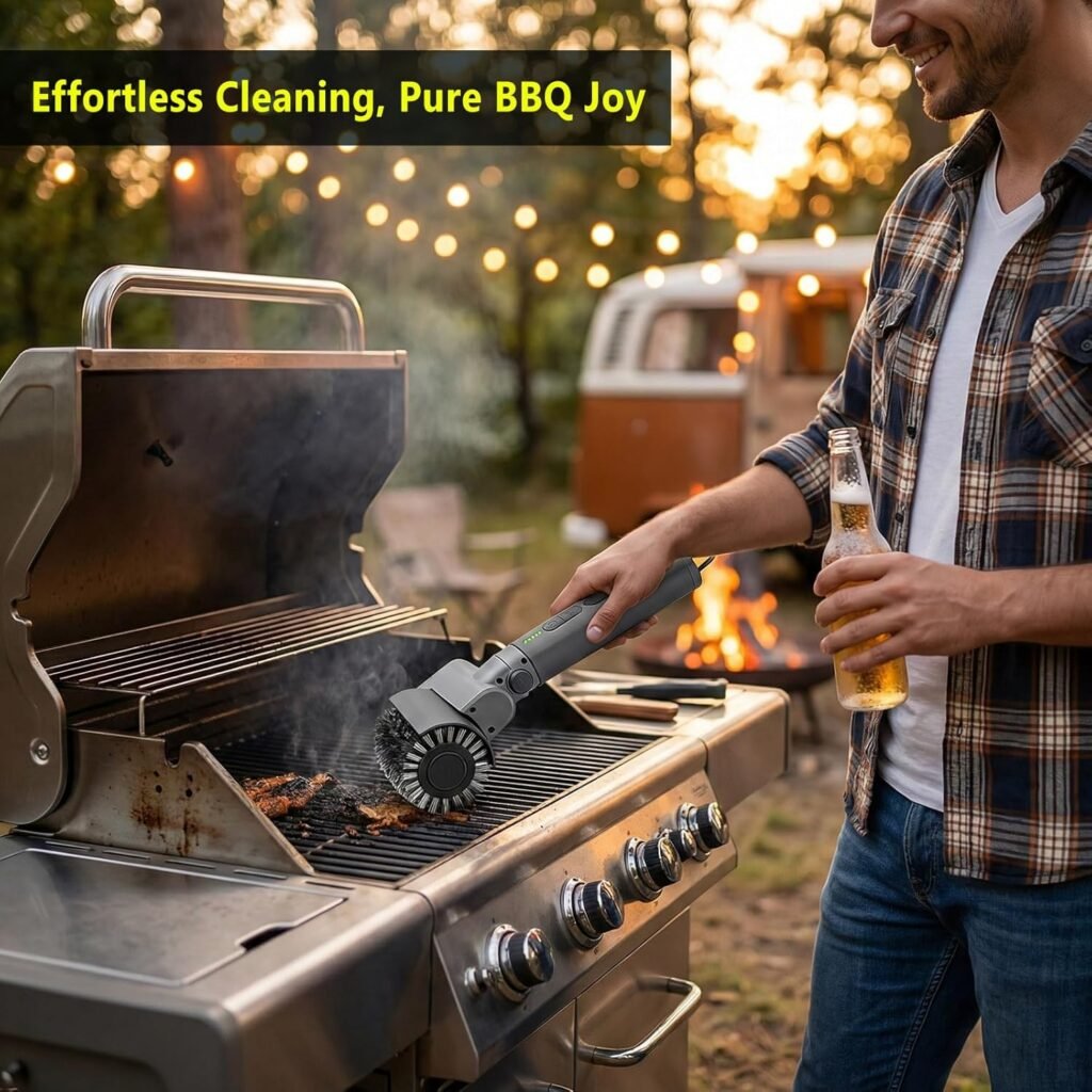 Cepillo eléctrico recargable para limpiar grasa incrustada de la barbacoa  